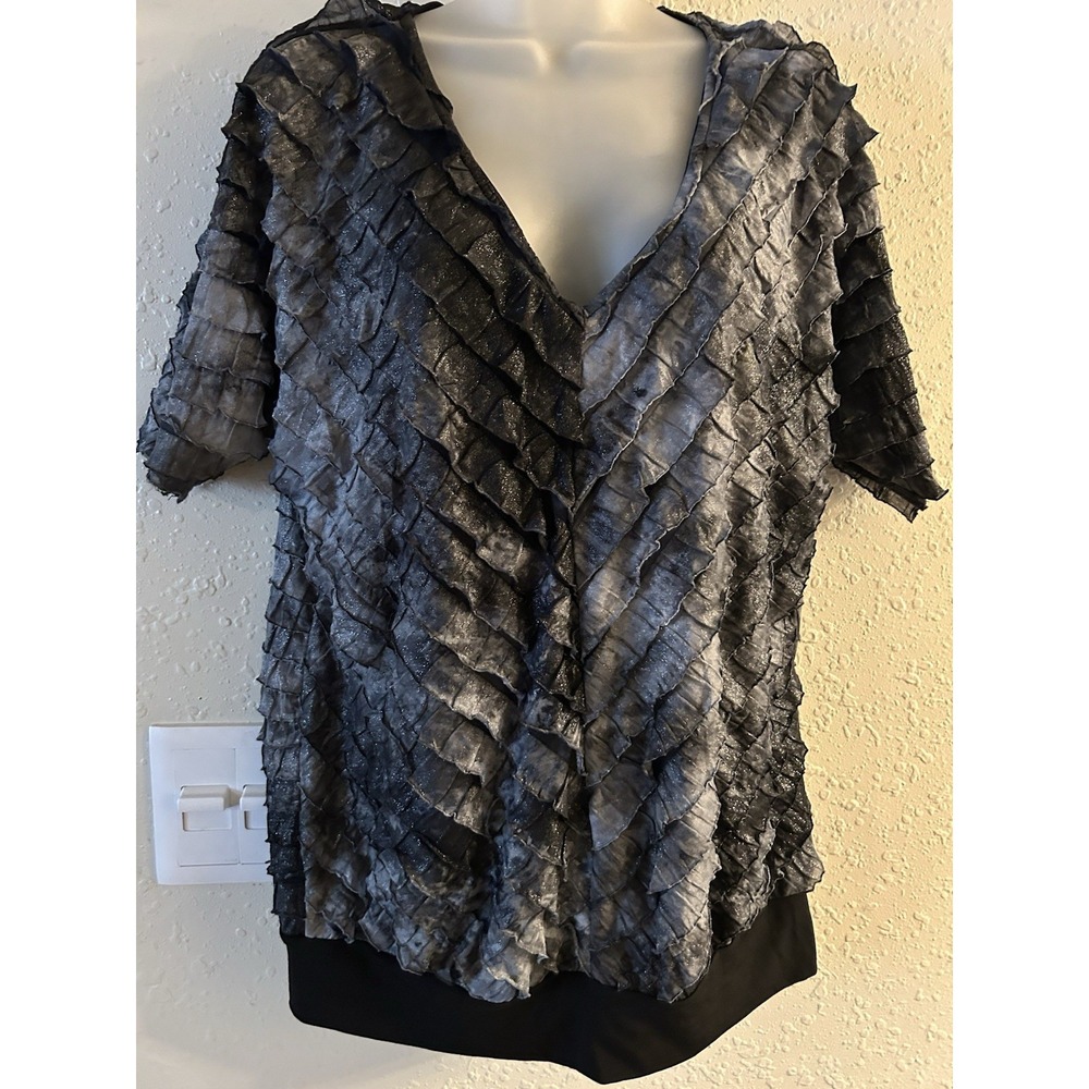 New Large New Directions Metallic Layered Fabb Top #1189*8**